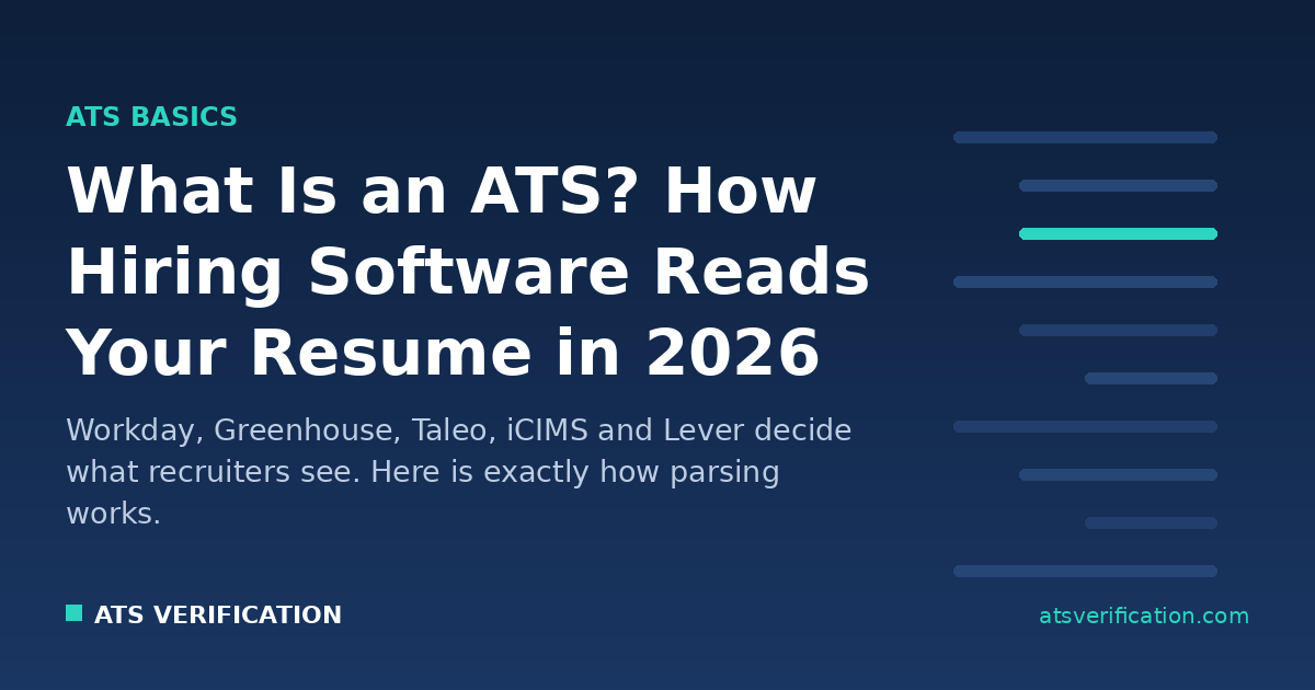 What is an ATS — how hiring software like Workday, Greenhouse, Taleo, iCIMS and Lever reads and parses your resume in 2026, deciding what recruiters actually see.